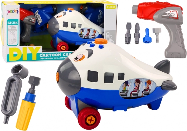 Cartoon DIY Assembly Airplane – Blue