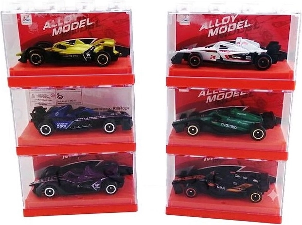 Metallist võidusõiduauto 8 cm läbipaistvas karbis – 1 tk