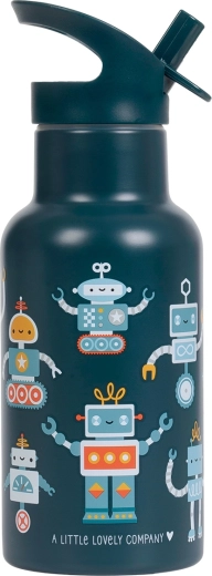 A Little Lovely Company stainless steel double-walled drinking bottle 350 ml robots