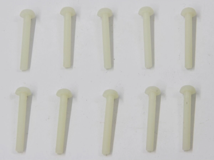 Plastikpoldid poolümmarguse pea ja ristpeakruvikeeraja soonega M4 × 30 mm, 10 tk