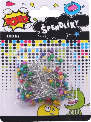 Värvilise peaga nööpnõelad 100 tk