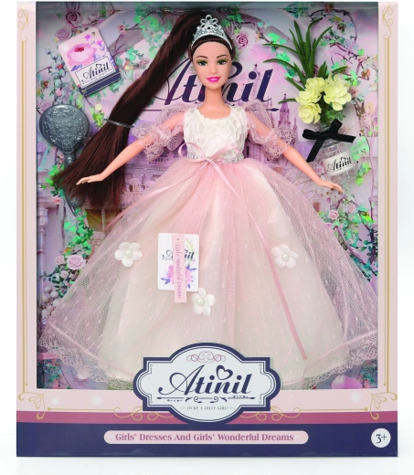 Doll in evening dress with accessories 28 cm