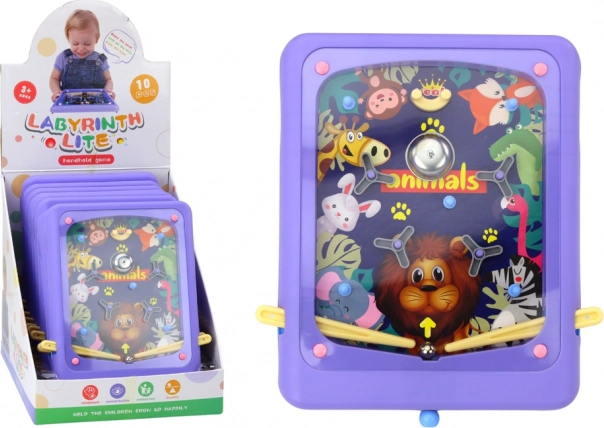 Skill game pinball with animals purple