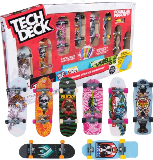 Tech Deck Legends Sk8shop Bonus Pack – 8 sõrmelaua komplekt koos neoonrambiga