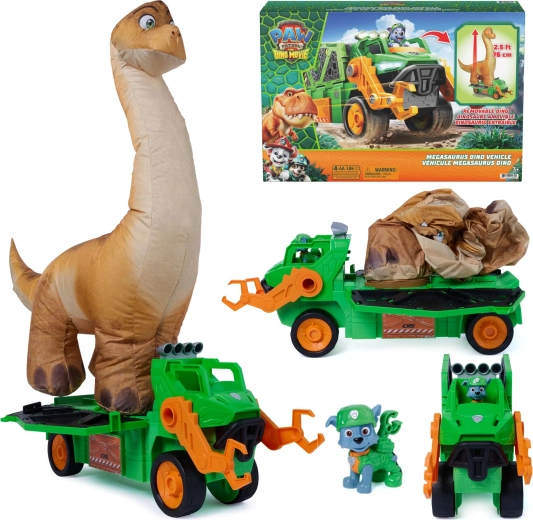 Spin Master Käpapatrull ja dinosaurused – Megasaurus dino-sõiduk isetäituva dinosauruse ja Rocky figuuriga