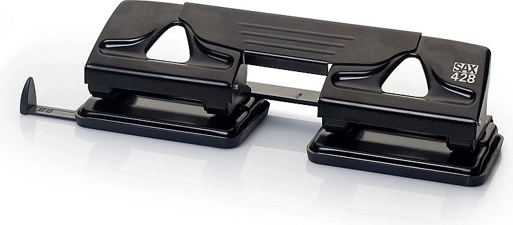SAX 428 Hole Punch Black – Four-hole Office Hole Punch