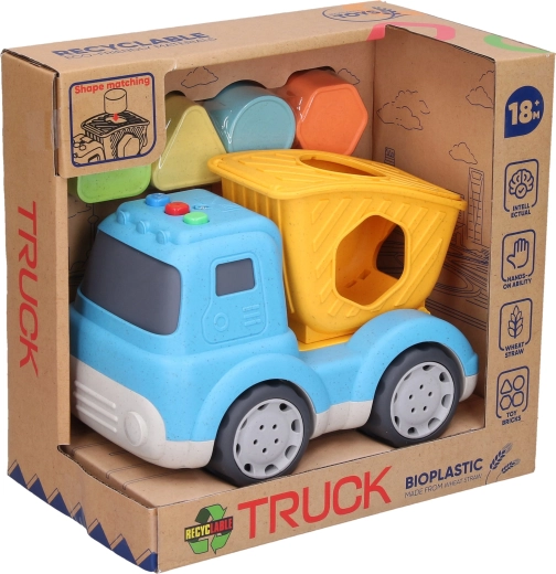Dump truck shape sorter with light and sound effects 17 cm