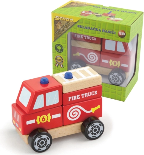 Babu Firefighters stacking wooden car