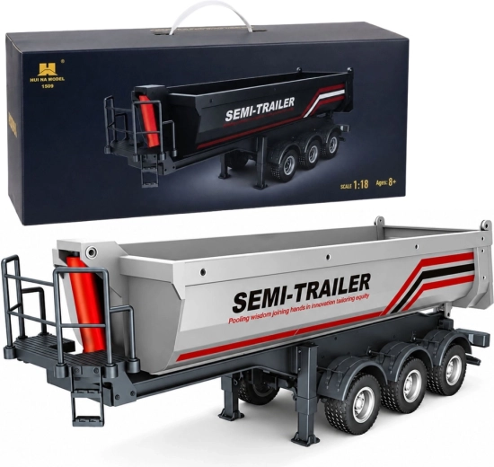 RC Huina Dump Trailer, Silver, 1:18