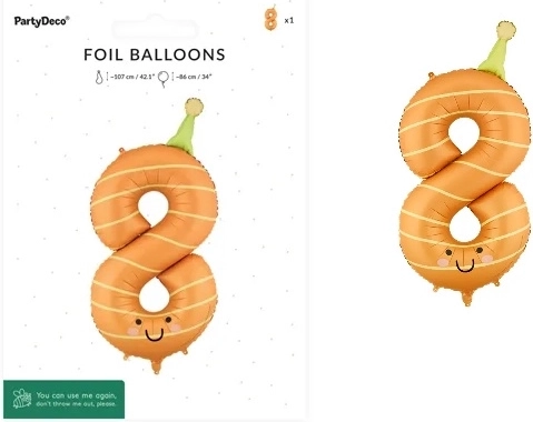 Fooliumõhupall number 8 oranž 86 cm