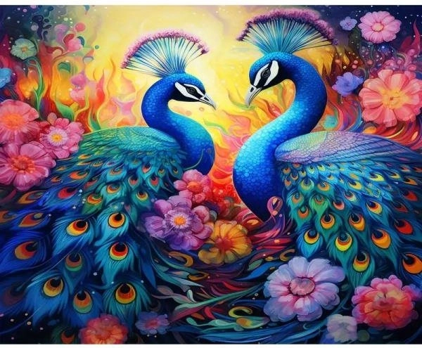 Teemantmaal – Paabulinnu kohtumine 30 × 40 cm