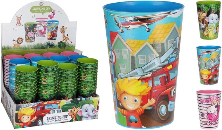 Children's plastic cup 0.34 l – mixed designs