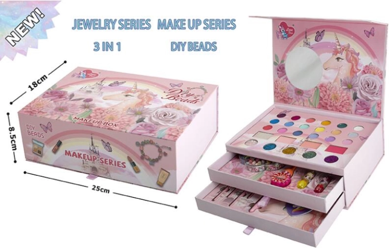 Cosmetic and creative case – makeup and bracelet-making set