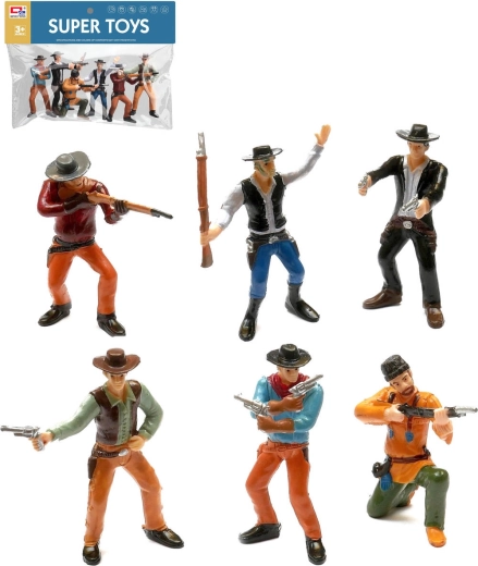 Adar kovboide märulifiguurid relvadega 9 cm (6 figuuri)