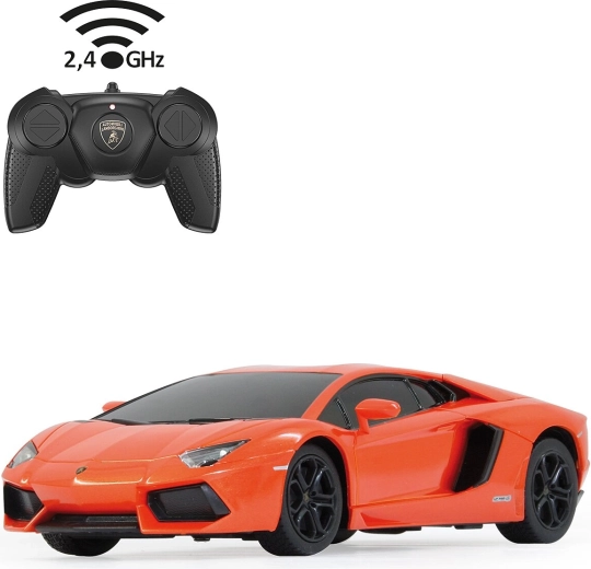 RC Lamborghini Aventador car in 1:24 scale, orange