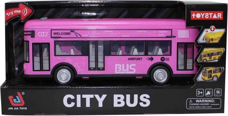 Pink City Bus with Sounds and Lights