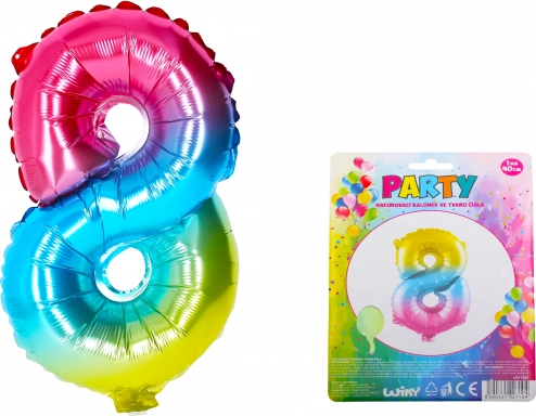 Vikerkaareline täispuhutav õhupall number 8