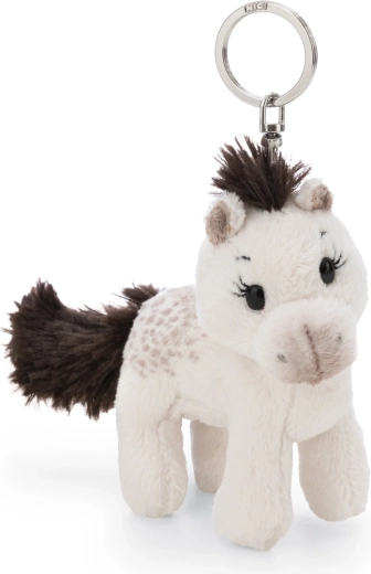 Nici võtmehoidja Pony Mony valge 10 cm – jätkusuutlik plüüsist võtmeripats