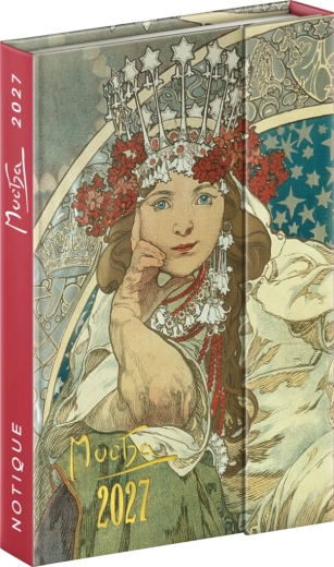 Notique nädalanädalaga magnetkinnitusega päevik Alfons Mucha 2027 11 × 16 cm