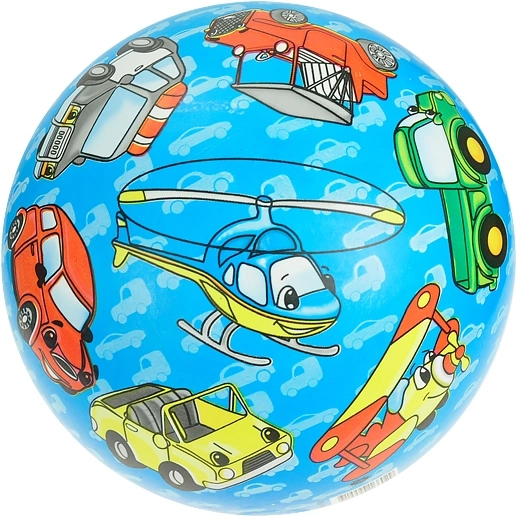Lastemängupall 23 cm, transpordivahendite motiiviga, sinine