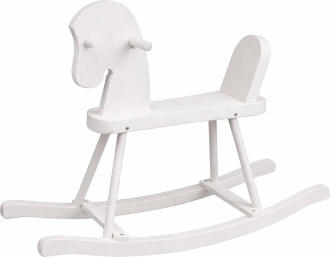 BABY MIX puidust kiikhobune lastele – valge