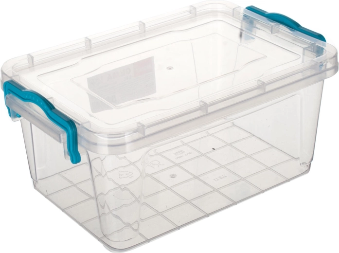 Gema rectangular container 2.8 l with turquoise handles