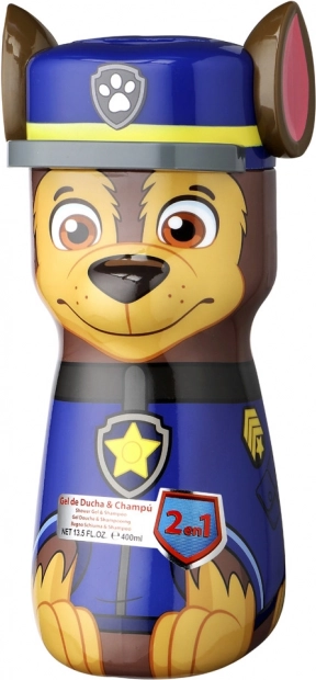 Laste dušigeel ja šampoon 2in1 PAW PATROL Chase 400 ml – 3D pudel