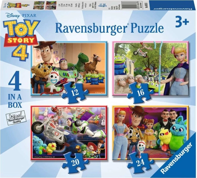 Pusle RAVENSBURGER Toy Story 4 – komplekt 4 ühes (12, 16, 20, 24 tükki)