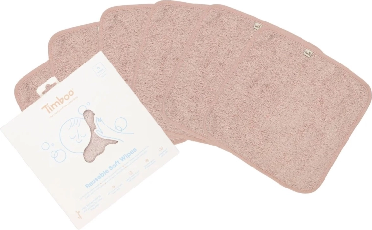 Timboo korduvkasutatavad pehmed salvrätikud Misty Rose (6 tk)