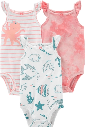 Carter’s beebide bodid ilma varrukateta Pink ocean – komplekt 3 tk