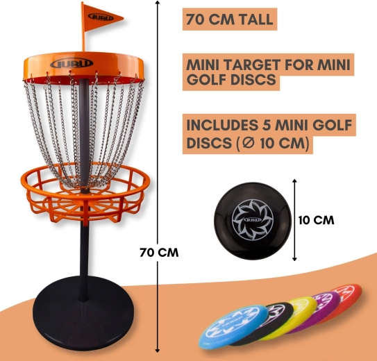 Guru mini discgolf set – garden game with basket and 5 discs