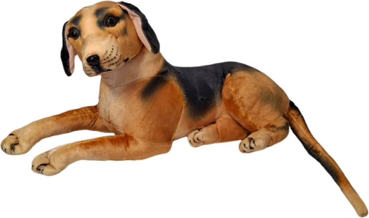 Plush dog in brown-and-black color - 1 piece