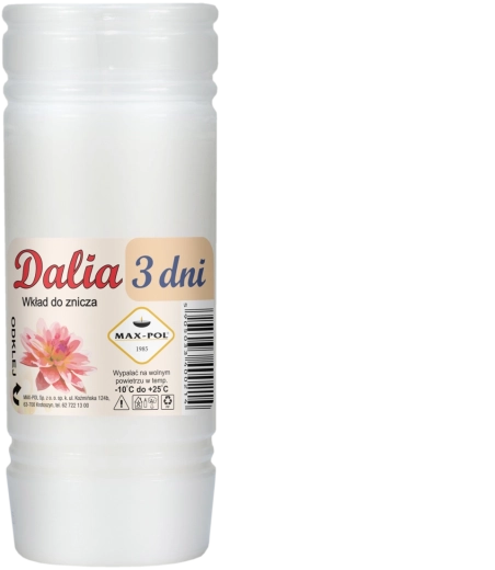 Set of 10 Dalia paraffin refills 15 cm, burn time 72 h