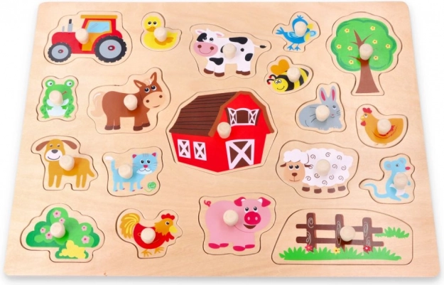 Suur puidust taluteemaline mosaiikpuzzle