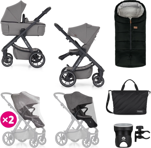 Petite&Mars kombineeritud lapsevanker Icon 2v1 dove grey xxl rws
