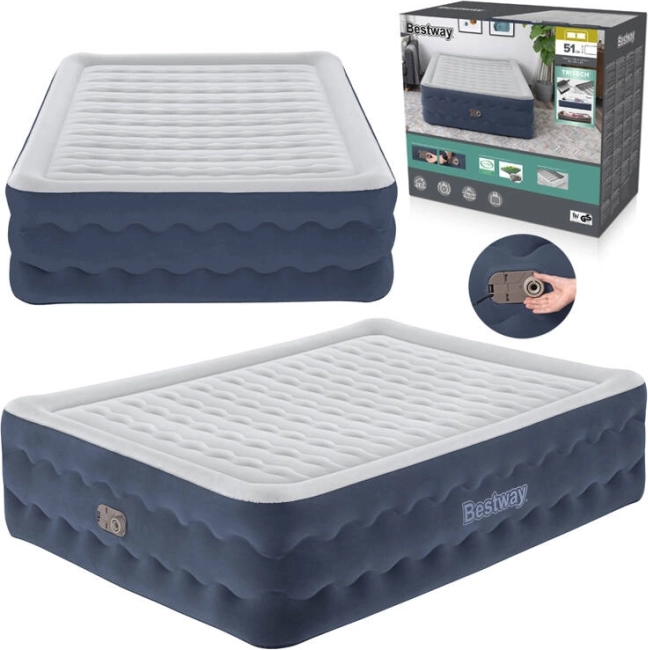Bestway täispuhutav madrats Queen Tritech sisseehitatud pumbaga 203 × 152 × 51 cm