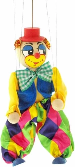 Wooden clown puppet – large