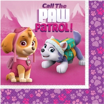 Paw Patrol Pink paberist salvrätikud 33 × 33 cm (20 tk)