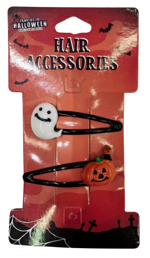 Halloween hair clips ghost and pumpkin - 2 pcs