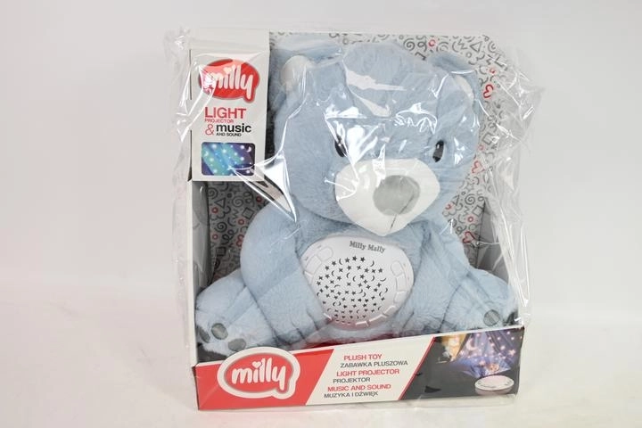 MillyBear sinine plüüsist karuke öötaeva projektoriga