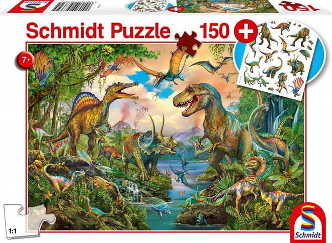 Puzzle Dinosaurs 150 pieces + tattoos SCHMIDT
