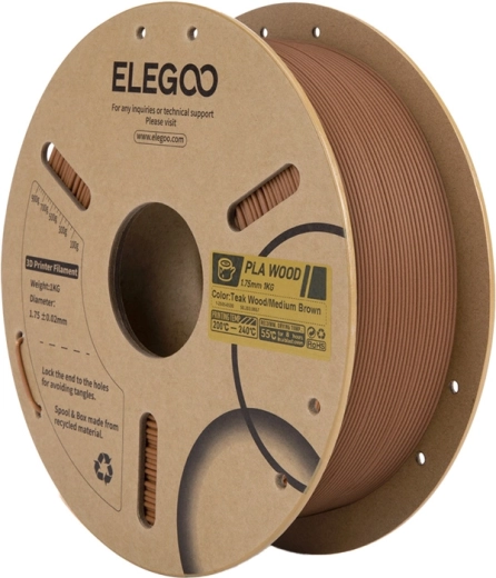 Elegoo PLA filament puidukiududega, India tamm