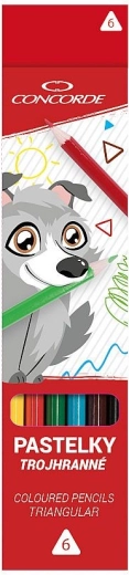 CONCORDE Triangular Colored Pencils, 6 Colors