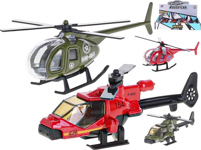 Metallist helikopter 9 cm – vastupidav mänguasi lastele