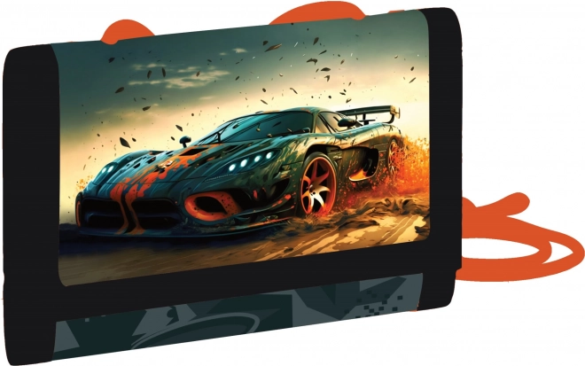 Laste tekstiilist rahakott auto motiiviga