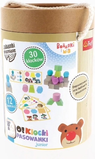Puidust paigutamiskuubikud junior Bobaski i Miś