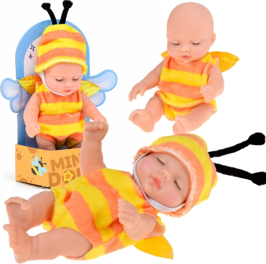 Mini beebinukk mesilase kostüümis 11 cm – 1 tk