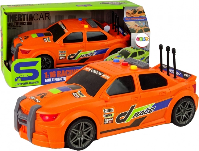 1:16 Scale Racing Car with Sound and Light – Orange