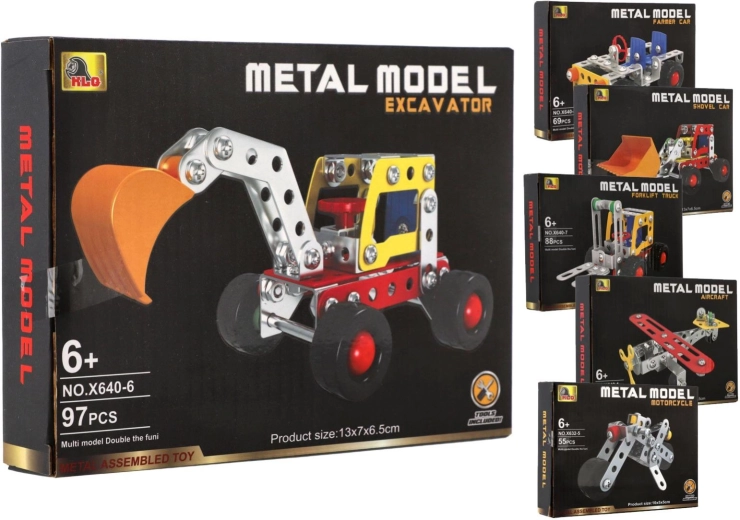 Metal construction kit of vehicles – mixed models
