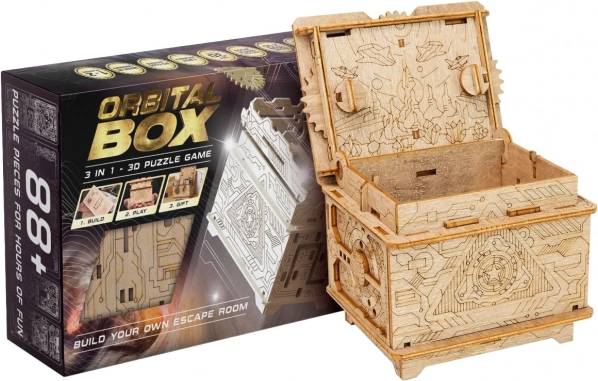 Wooden mechanical puzzle ESCAPEWELT ORBITAL BOX – 3D model kit